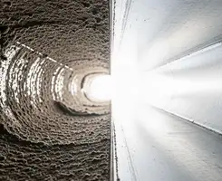 air duct cleaning services showing interior duct system inspection and cleaning in Spokane, WA